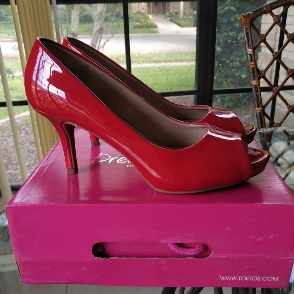 Red Patent Pump Shoes Size 7.5